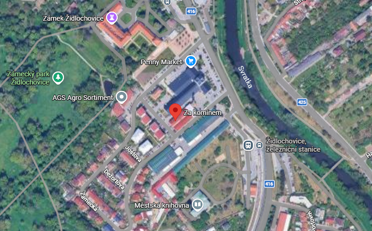 Mapa restaurace Za Komínem na Google Maps